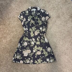 Mini Floral Shirt Dress Y2K